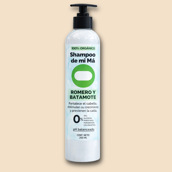 Shampoo de mi Má de Romero y Batamote | Fuerza y Brillo para Tu Cabello (250 ml)
