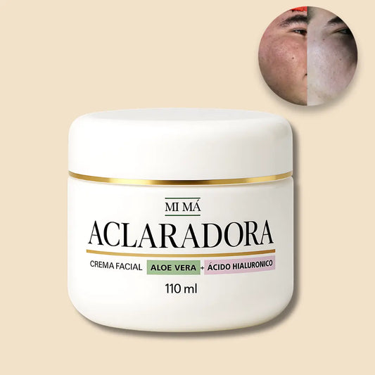 Crema Facial Aclaradora de Aloe Vera + Ácido Hialurónico Hidratante de Mi Má (110 ml)