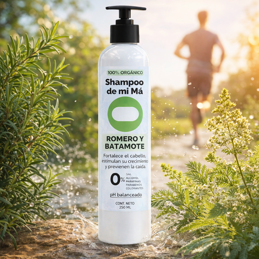 Shampoo de mi Má de Romero y Batamote | Fuerza y Brillo para Tu Cabello (250 ml)